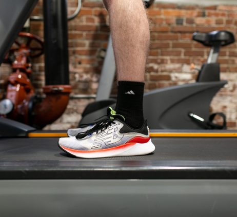feet on a treadmill